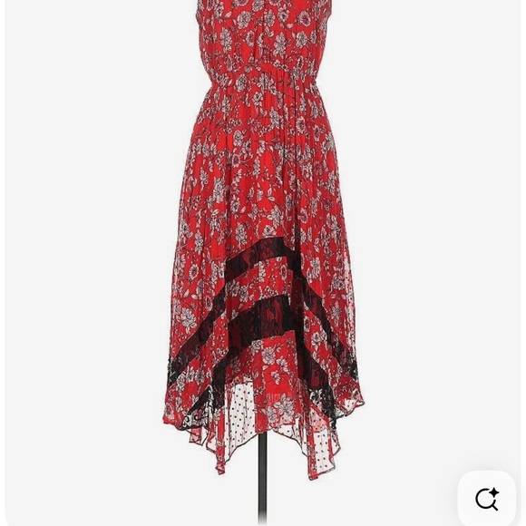 NWT Nanette Lepore Chiffon Midi Pleated Dress Sz 12 Ruby Red New Endless Summer - Picture 8 of 8
